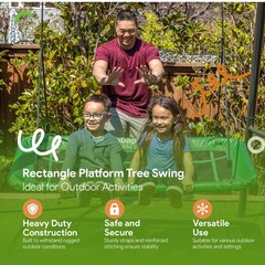 gobaplay Rectangle Tree Swing, 46″ x 25″ Platform (Swingset Frame Not Included)