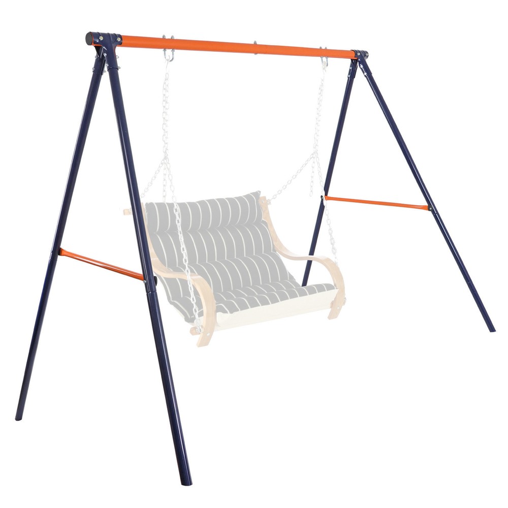 A-Frame Swing Stand Yard Lawn Playground + 48” Spider Web Tree Swing Net Patio