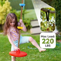 Climbing Rope Tree Swing with Platforms and Disc Swing Seat Set Outdoor Playg…