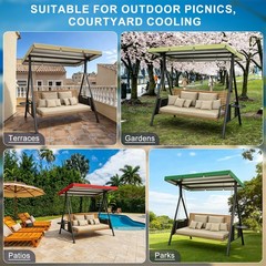 1-Pack Swing Replacement Canopy, 4.5×3.8×0.6 Inch 600D Thicken Oxford Patio S…