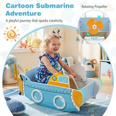 Climbing Toy for Toddlers 1+, Submarine-Themed Wooden Montessori Climbing Set