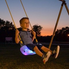 Firefly LED Light Up Swing Seat with Adjustable Rope and Chain. 24 Lights Illumi