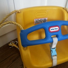 Little Tikes Vintage 1983 Toddler Swing Seat Yellow & Blue with Safety Belt