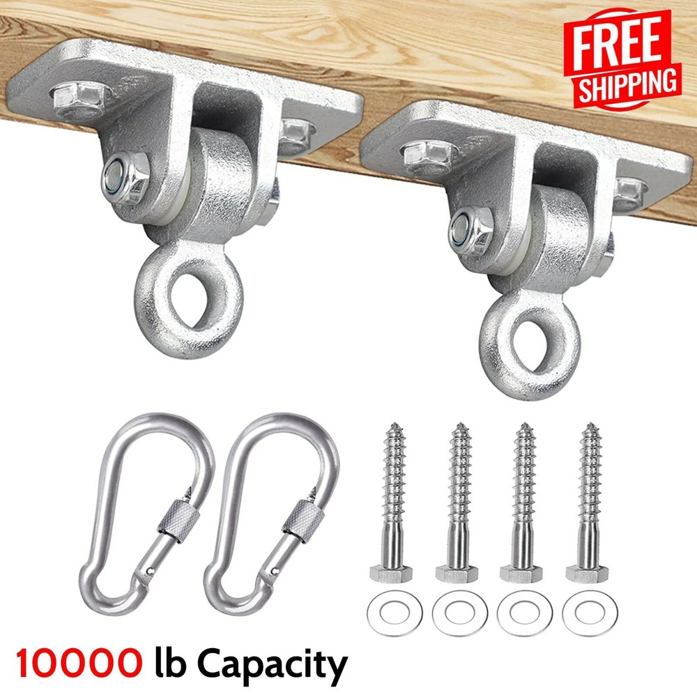 Heavy Duty Swing Hangers & Snap Hooks for Wooden Playground Home Gym Porch Patio