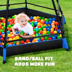 Dome Climber Jungle Gym w/ Platform & Tent Outdoor Playground for Kids Ages 3-12