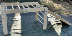 HappyMoon Montessori Climber Set w/ Rock Wall Ramp & Platforms ~ Pikler Triangle