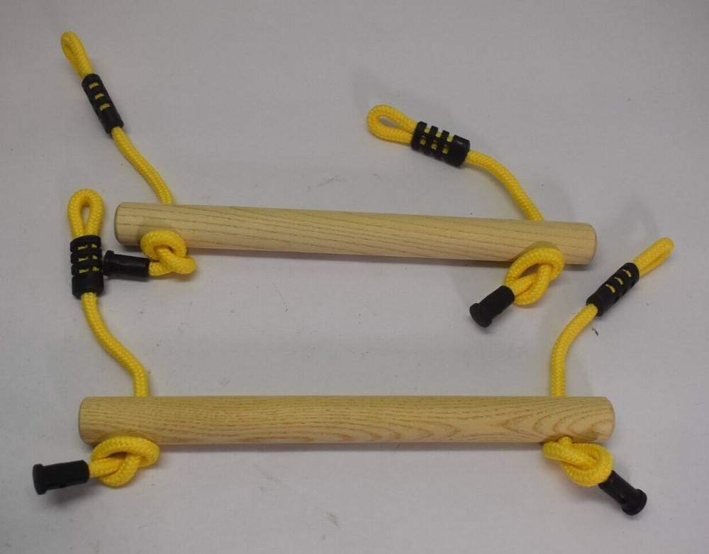 2 Pack Play Gym Wooden Bar Hanging Climbing Swing Stick Hanging Ring 15-1/2″