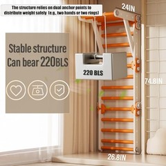 Toddler Climbing Gym Indoor, Foldable Pikler Triangle Set () | Indoor Orange