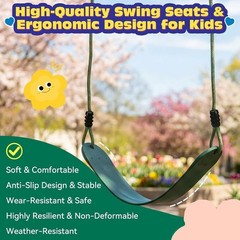 2 Pack Heavy Duty Kids Swing with 79″ Adjustable Rope, 330 lbs Capacity Swing