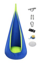 Kids Sensory Swing Pod Chair Inflatable Pillow Outdoor and Indoor Blue and Green