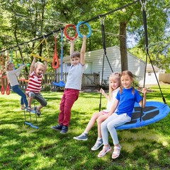 Ninja Warrior Obstacle Course 65 ft with 11 Obstacles Swing Ninja Rope Backyard