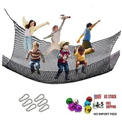 Tongmo Climbing Cargo Net, 6.5′ X 9.8′ Double Layers Playground Safety black
