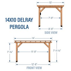 Backyard Discovery 14′ x 10′ Delray Cedar Pergola with PowerPort gazebo shade