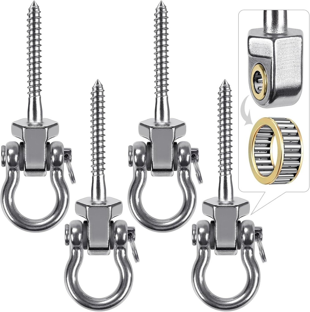 Heavy Duty Swing Hangers with Bearings – Set of 4 Stainless Steel 304 Screw Brac