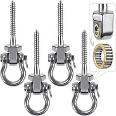 Heavy Duty Swing Hangers with Bearings – Set of 4 Stainless Steel 304 Screw Brac