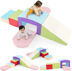 Climbing Toys for Toddlers, 7 Pieces Indoor Baby Foam Blocks Soft Play Set with
