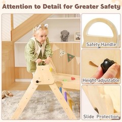 7 in 1 Rainbow Pikler Triangle Set with 41in Ramp & Arch Rocker