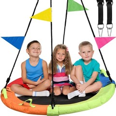 Tree Swing, Saucer Swing, 48 inch 900lbs Weight Capacity, with Adjustable Han…