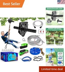 Ultimate 80FT Zip Line Kit for Backyard Adventures – Easy Setup & Safety Focused