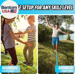 Complete Ninja Slackline Kit – 60Ft Long Slack Line for Backyard for Kids & Adul