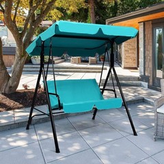 2 Person Turquoise Outdoor Swing with Canopy