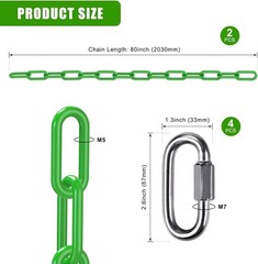 2Pcs 80″ Coated Swing Chain with Carabiners 1000 Lbs Capacity Heavy Duty Hanging