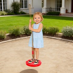 Outdoor Hanging Disc Swing, Hanging Disc Swing for Playground Garden 60kg/132lbs