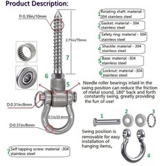 6Packs Heavy Duty Swing Hangers Permanent Anti Rust Bearing, 1500 LBS, 180°