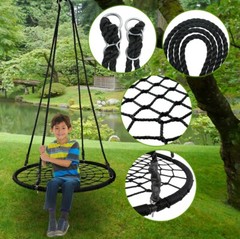 48″ Spider Web Swing Set Large Platform Net Adjustable Hanging Ropes for Kids