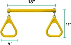 Jungle Gym Kingdom Yellow Swing Set Accessories – Trapeze Bar & Heavy Duty Chain