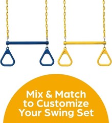 Jungle Gym Kingdom Yellow Swing Set Accessories – Trapeze Bar & Heavy Duty Chain