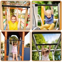6 Pcs 16.5″ Black Outdoor Monkey Bars for Playground|