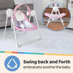 Baby Swing SpaceSaver Ultra-Compact Foldable Infant Swing (Fits in 5.3″ Gaps!…