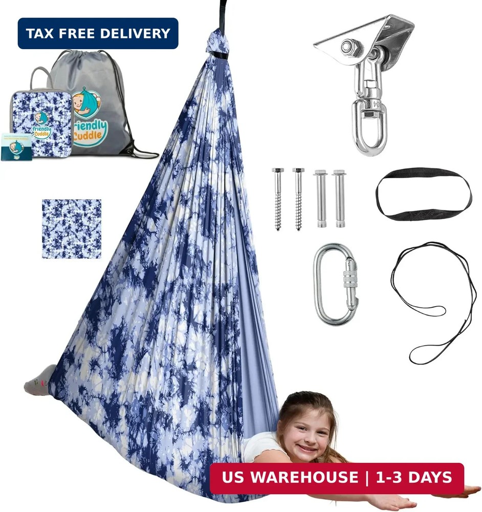 Indoor Sensory Swing for Kids or Outdoor – Holds 300lbs, Double-Layer, & 360° Sw