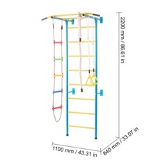 5 in 1 Kids Indoor Gym Playground Swedish Wall Ladder Children Home Climbing Gym