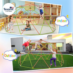 10FT Climbing Dome with Hammock & Swing, Jungle Gym for Boys and Girls, Support