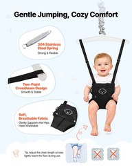 VEVOR Toddler Swing and Jumper 2 in 1 Swing Set and Bouncer A-Frame Stand Black
