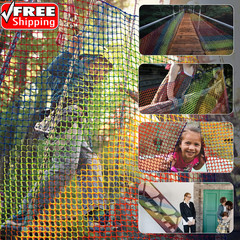 Climbing Cargo Net, 6.5′ X 9.8′ Double Layers Playground Safety Net, Kids Backya