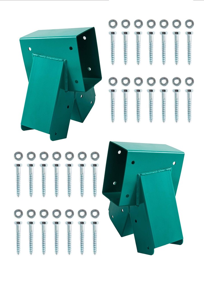 HANDYGO Swing Set Brackets – Heavy Duty Steel Swing Kit, 2 DIY Wooden Swing Hard