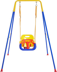 FUNLIO Toddler Swing with Foldable Metal Stand for Toddlers Aged 1~10 Years, 3-I