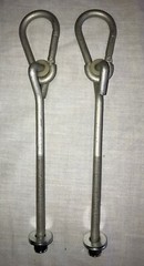Swingset snap hook hanger,bolt thread,swing hardware,8″-6″ shaft,galvanized pair