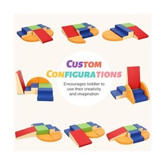 6-Piece Soft PU Leather Toddlers Climbing Toys, Baby Foam Climbing Blocks for…