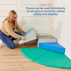 ECR4KIDS SOFTZONE ADVENTURERS SUMMIT RAMP CORNER CLIMBER 4-PIECE – CONTEMPORARY