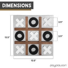 Play Platoon Metal & Wood Magnetic Tic Tac Toe Wall Mounted Games – 13.5 Inch Ta