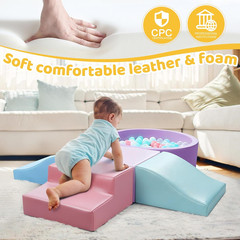 Foam Climbing Blocks for Toddler: with 4-Piece PU Leather Climbing Toys and a Ba