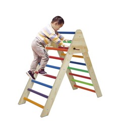Wooden Foldable Climbing Triangle Ladder Montessori Gym for Kids 1-7