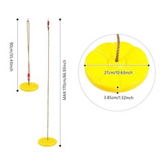 Outdoor Hanging Disc Swing For Playground Garden Adjustable Height Load 132 lbs