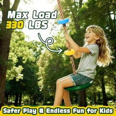Tree Swing for Kids, 330LB Capacity Heavy Duty Climbing Rope with Green