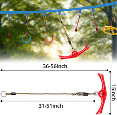 Ninja-Twister Swing Spins Set: Slackline Attachments – 360° Handle Twist-Spin Fl