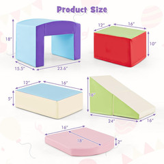 Climbing Toys for Toddlers, 7 Pieces Indoor Baby Foam Blocks Soft Play Set with